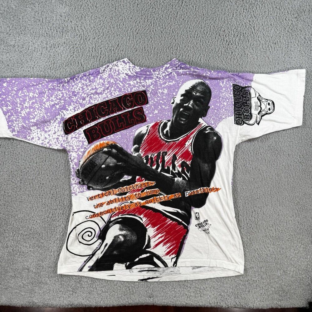 Vintage Chicago Bulls Michael Jordan All Over Print 90s Magic Shirt Size XL